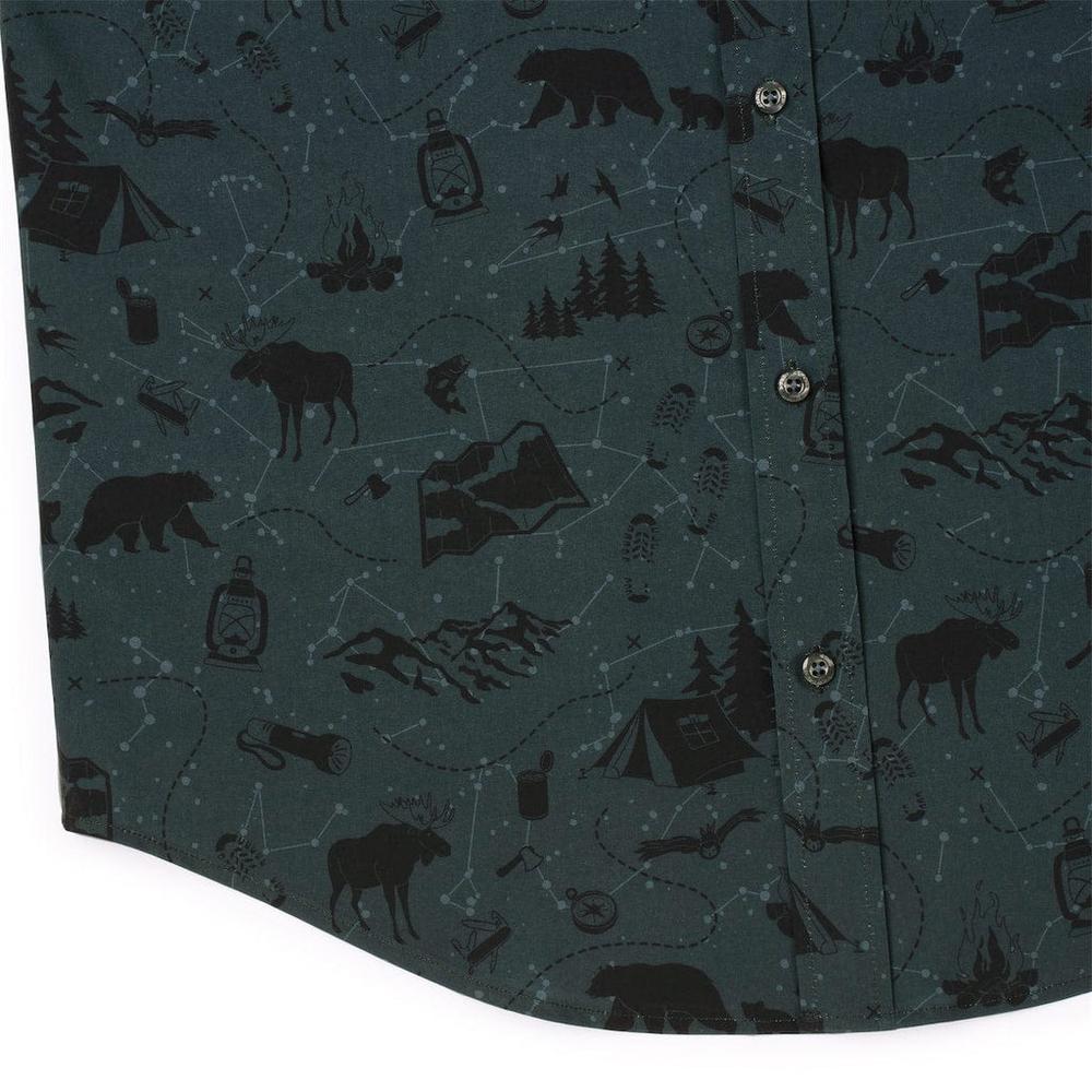 RSVLTS The Great Out (of Office) Doors KUNUFLEX Short Sleeve Shirt in Gray — detail 5