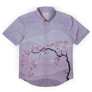 RSVLTS Tokyo In Bloom KUNUFLEX Short Sleeve Shirt in Purple — front view