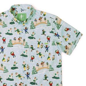 RSVLTS We Can Take ‘Em KUNUFLEX Short Sleeve Shirt in Blue — front view