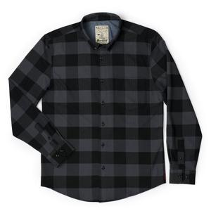 RSVLTS Plaiddington Bear BorlandFlex Long Sleeve Flannel in Black — front view