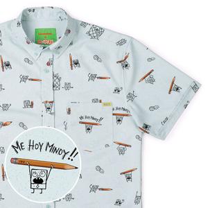 RSVLTS Me Hoy Minoy!! KUNUFLEX Short Sleeve Shirt in Blue — front view