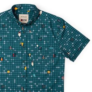 RSVLTS Treasure Trash KUNUFLEX Short Sleeve Shirt in Green — front view