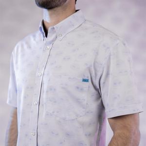 RSVLTS In Your Eyes KUNUFLEX Short Sleeve Shirt in White — front view