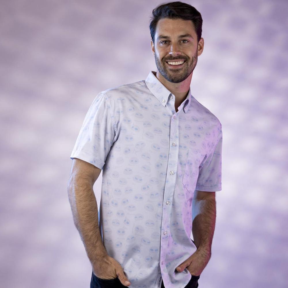 RSVLTS In Your Eyes KUNUFLEX Short Sleeve Shirt in White — detail 7