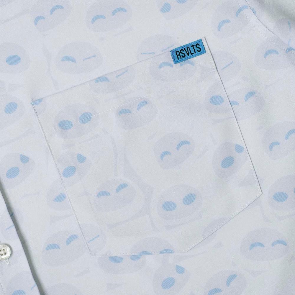 RSVLTS In Your Eyes KUNUFLEX Short Sleeve Shirt in White — detail 9