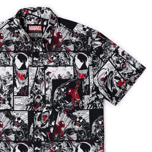 RSVLTS Spider vs. Symbiote KUNUFLEX Short Sleeve Shirt in Black — front view