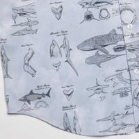 RSVLTS The Great Book of Sharks KUNUFLEX Short Sleeve Shirt in Gray — detail 7