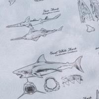 RSVLTS The Great Book of Sharks KUNUFLEX Short Sleeve Shirt in Gray — detail 5