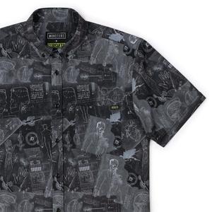 RSVLTS Making a Monster KUNUFLEX Short Sleeve Shirt in Black — front view