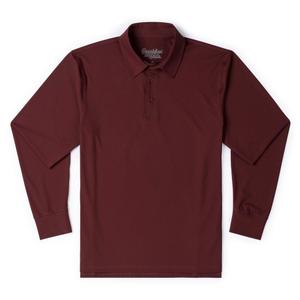 RSVLTS Port Commuter Long Sleeve Polo in Red — front view