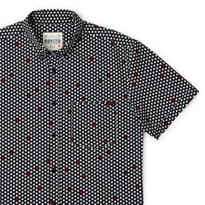 RSVLTS Tell It to My Hearts KUNUFLEX Short Sleeve Shirt in Black — front view