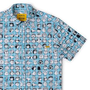 RSVLTS The Peanut Gallery KUNUFLEX Short Sleeve Shirt in Blue — front view