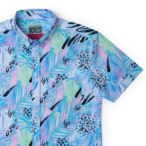 RSVLTS Purple Stuff KUNUFLEX Short Sleeve Shirt in Purple — front view