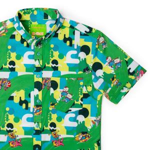 RSVLTS Slime Time KUNUFLEX Short Sleeve Shirt in Green — front view