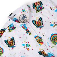 RSVLTS Have a Good Trip KUNUFLEX Short Sleeve Shirt in White — detail 4