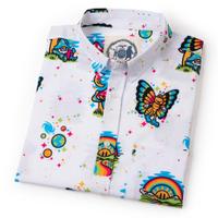 RSVLTS Have a Good Trip KUNUFLEX Short Sleeve Shirt in White — detail 10