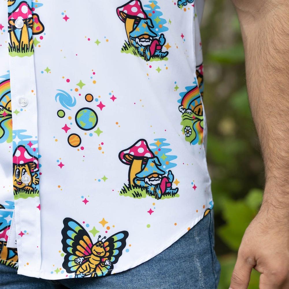 RSVLTS Have a Good Trip KUNUFLEX Short Sleeve Shirt in White — detail 5