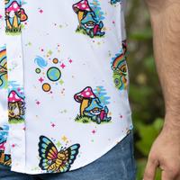 RSVLTS Have a Good Trip KUNUFLEX Short Sleeve Shirt in White — detail 5