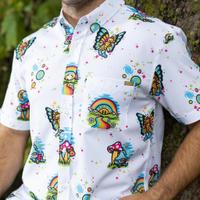 RSVLTS Have a Good Trip KUNUFLEX Short Sleeve Shirt in White — detail 3