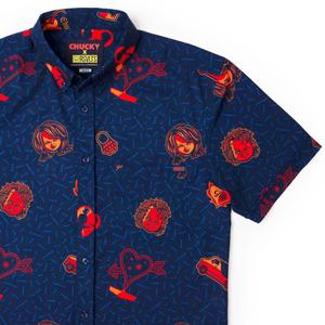 RSVLTS Love Hurts KUNUFLEX Short Sleeve Shirt in Blue — front view