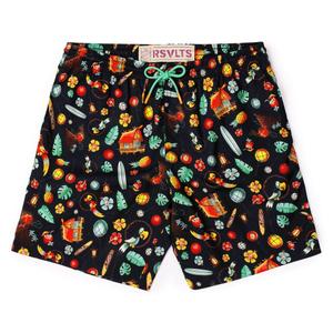 RSVLTS South Pacific Hybrid Shorts in Black — front view
