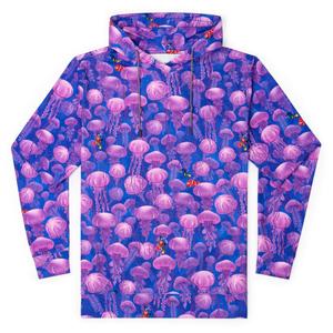 RSVLTS Jellyfish Performance Hoodie in Purple — front view