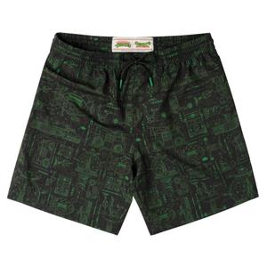 RSVLTS Greenprints Hybrid Shorts in Black — front view