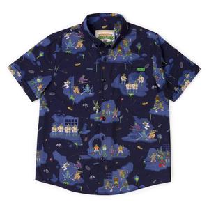 RSVLTS IncogNinja Youth KUNUFLEX Short Sleeve Shirt in Blue — front view