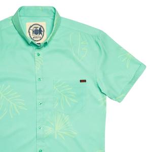 RSVLTS Pepiopi KUNUFLEX Short Sleeve Shirt in Green — front view