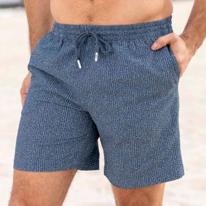 RSVLTS Static Stretch Seersucker Hybrid Shorts in Blue — front view