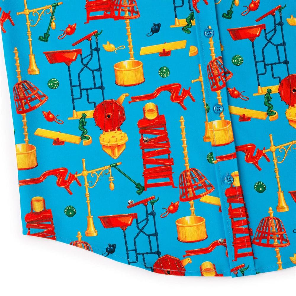 RSVLTS Crazy Contraption KUNUFLEX Short Sleeve Shirt in Blue — detail 10