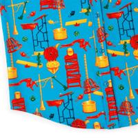 RSVLTS Crazy Contraption KUNUFLEX Short Sleeve Shirt in Blue — detail 10