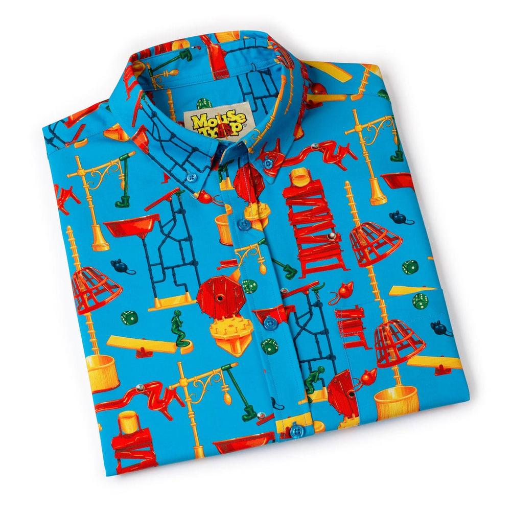 RSVLTS Crazy Contraption KUNUFLEX Short Sleeve Shirt in Blue — detail 11