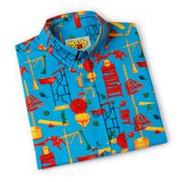 RSVLTS Crazy Contraption KUNUFLEX Short Sleeve Shirt in Blue — detail 11