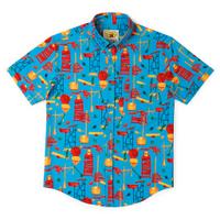 RSVLTS Crazy Contraption KUNUFLEX Short Sleeve Shirt in Blue — detail 6
