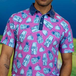 RSVLTS Neighborhood All-Day Polo in Purple — front view