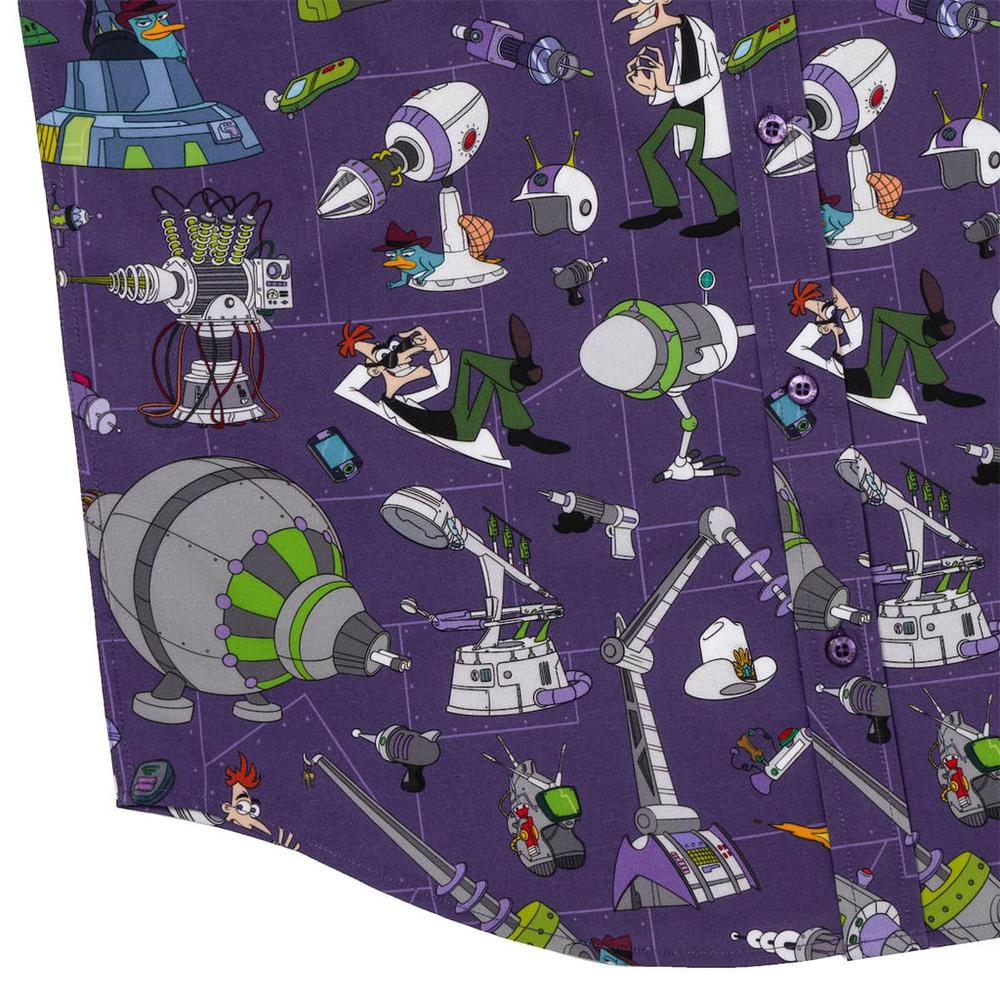 RSVLTS Doofenshmirtz Evil Incorporated KUNUFLEX Short Sleeve Shirt in Purple — detail 8