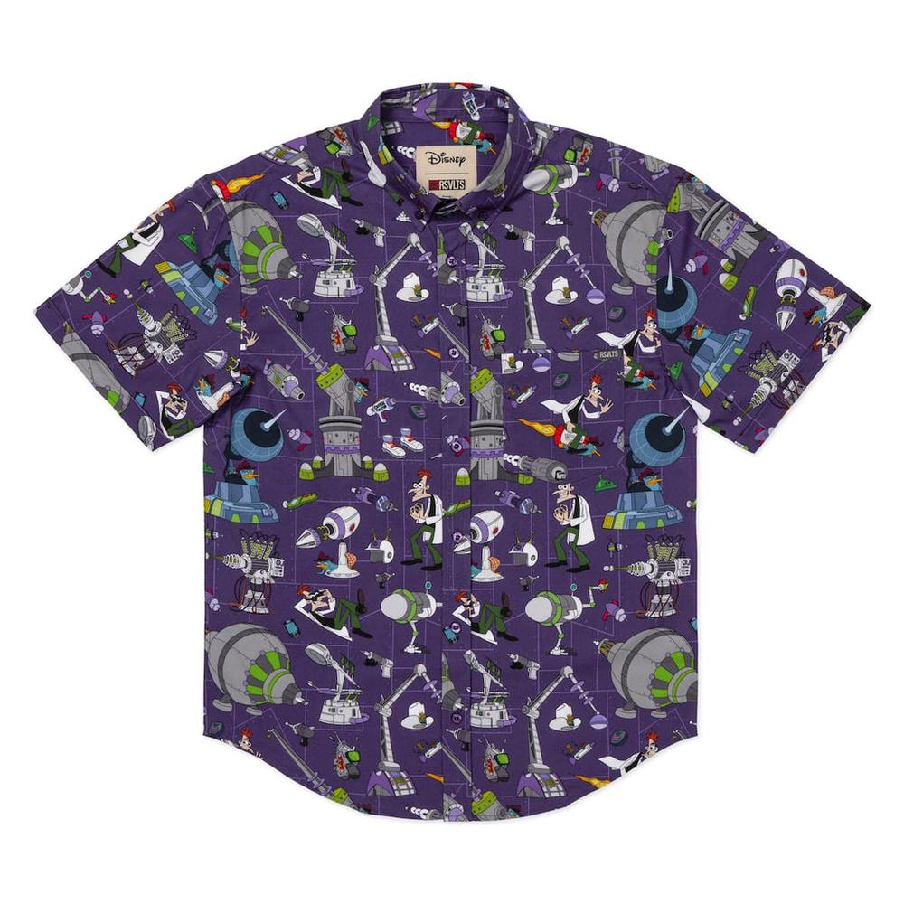 RSVLTS Doofenshmirtz Evil Incorporated KUNUFLEX Short Sleeve Shirt in Purple — detail 6