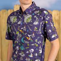 RSVLTS Doofenshmirtz Evil Incorporated KUNUFLEX Short Sleeve Shirt in Purple — detail 5