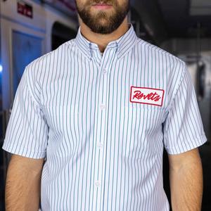 RSVLTS Full Service KUNUFLEX Short Sleeve Shirt in Blue — front view