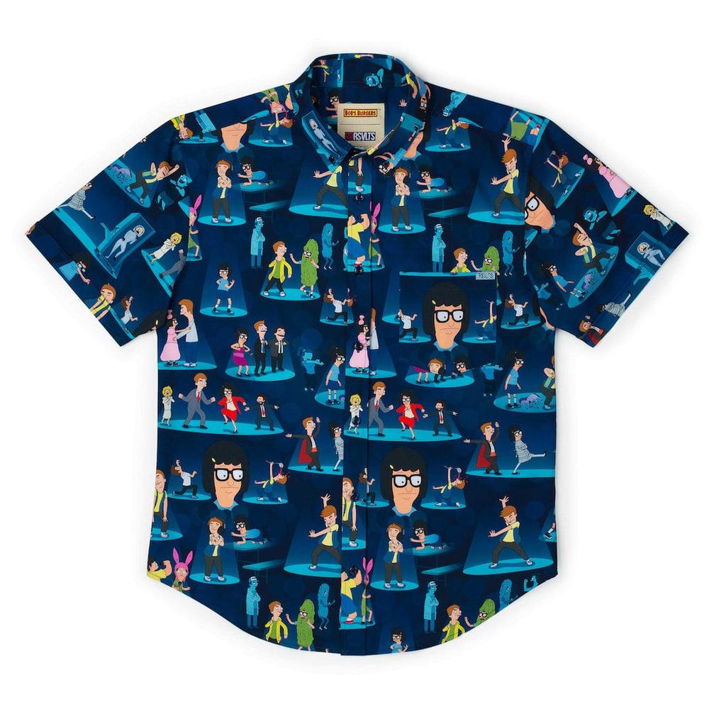 RSVLTS Night of the Living Dance KUNUFLEX Short Sleeve Shirt in Blue — detail 10