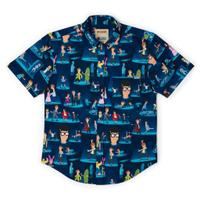 RSVLTS Night of the Living Dance KUNUFLEX Short Sleeve Shirt in Blue — detail 10