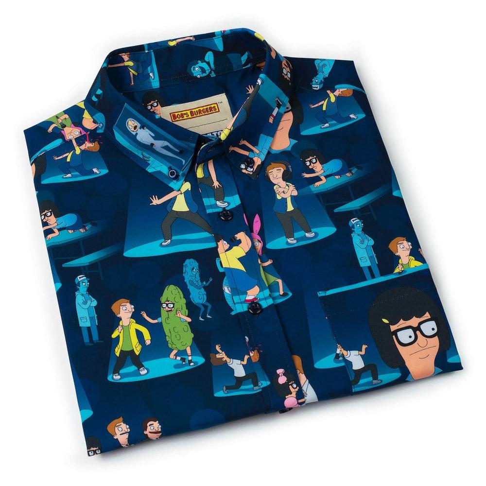 RSVLTS Night of the Living Dance KUNUFLEX Short Sleeve Shirt in Blue — detail 13