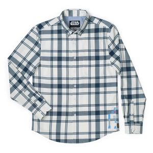 RSVLTS Artoo BorlandFlex Long Sleeve Flannel in White — front view