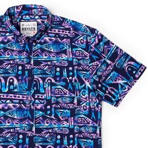 RSVLTS Big Kahuna KUNUFLEX Short Sleeve Shirt in Blue — front view