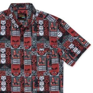 RSVLTS Hey McFly! KUNUFLEX Short Sleeve Shirt in Red — front view
