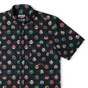 RSVLTS Allies and Archenemies KUNUFLEX Short Sleeve Shirt in Black — front view