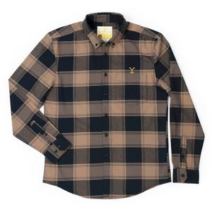 RSVLTS Protect the Family BorlandFlex Long Sleeve Flannel in Brown — front view