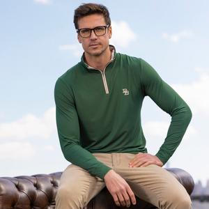 RSVLTS Hunter Green (Monogram) Quarter Zip in Green — front view