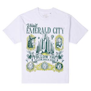 RSVLTS Visit Emerald City Vintage Crewneck Tee in White — front view